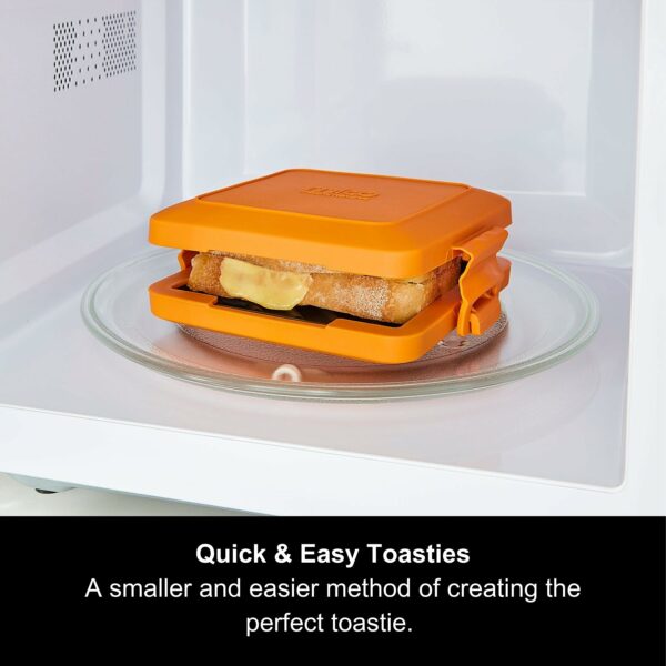 Morphy Richards 511644 MICO Toastie Toasted Sandwich Maker Microwavable Cookware, Silicone and Coated Metal, 350 W, Orange