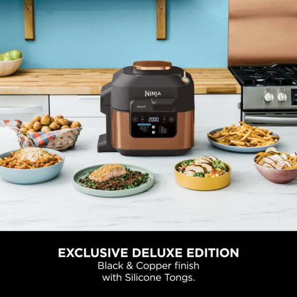 Ninja Speedi 10-in-1 Rapid Cooker, Air Fryer and Multi Cooker, 5.7L, Meals for 4 in 15 Minutes, Air Fry, Steam, Grill, Bake, Roast, Sear, Slow Cook & More, Cooks 4 Portions, Copper Black ON400UKCP