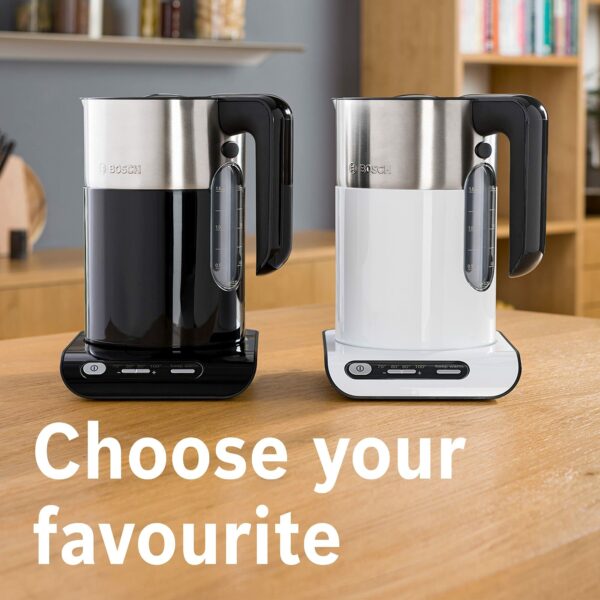 Bosch Styline TWK8633GB Variable Temperature Cordless Kettle, 1.5 litres, 3000W - Black
