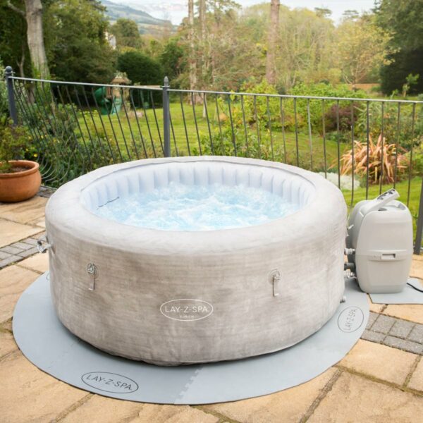 Lay-Z-Spa Round Floor Protector, 10 Piece Hot Tub Mat, Spa Accessory (Fits most models) Grey, 2.1m Diameter