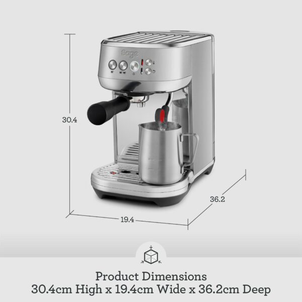 Sage - The Bambino Plus - Compact Coffee Machine with Automatic Milk Frother, Brushed Stainless Steel