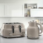Daewoo Sienna Kettle and Toaster Set, 1.7L 3KW Rapid Boil Kettle 4 Slice Wide Slot Toaster, Defrost
