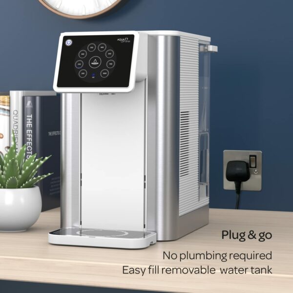 Aqua Optima Aurora Chilled Filtered Water Dispenser - 3.8L Capacity - With 1 x 30 Day Evolve+ Water Filter for the Reduction Of Microplastics, Chlorine, Limescale And Other Impurities