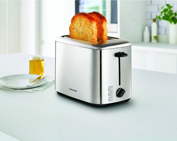 Morphy Richards Equip 2 Slice Toaster,?Defrost and Reheat, 7 Variable Browning Controls, Variable Wide Slots, Removeable Crumb Tray, Stainless Steel, Silver,222067