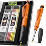 Nicpro Carpenter Pencils Set Upgraded 3-IN-1 with Finger Grip, 1Pcs Construction Pencil with 13 Refill Mini Spirit Level
