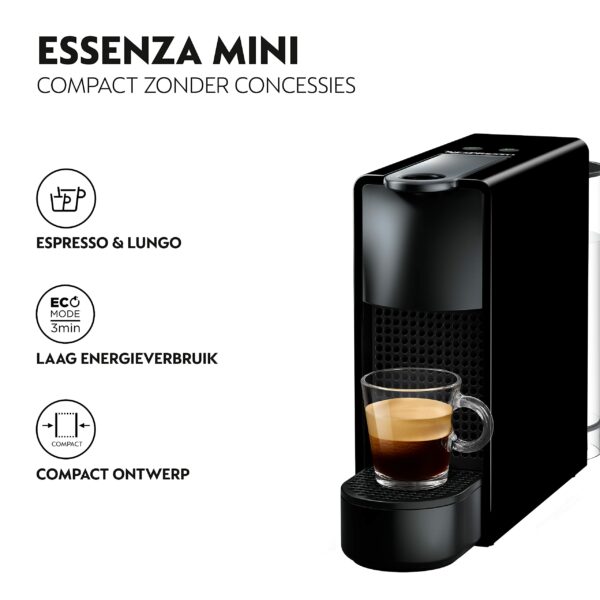 Krups Nespresso Essenza Mini XN1108 Coffee Machine | 0.6 Litre | 19 Bar | Energy Saving Mode | Black