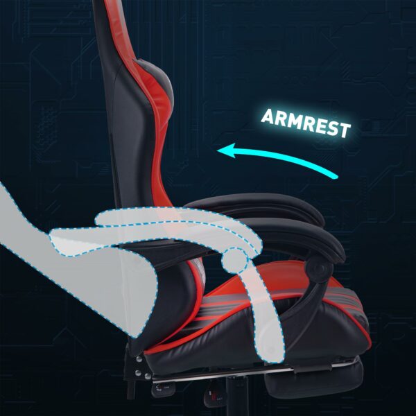 Play haha.Gaming chair Office chair Swivel chair Computer chair Work chair Desk chair Ergonomic Chair Racing chair Leather chair Video game chairs (Red,With footrest), 8021