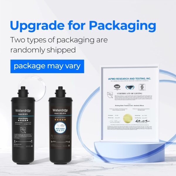 Waterdrop WD-RF10 Water Filter, NSF/ANSI 42 Certified, 30,000 Liters High Capacity, Replacement for Waterdrop Under Sink Water Filtration System WD-10UA, WD-10UB
