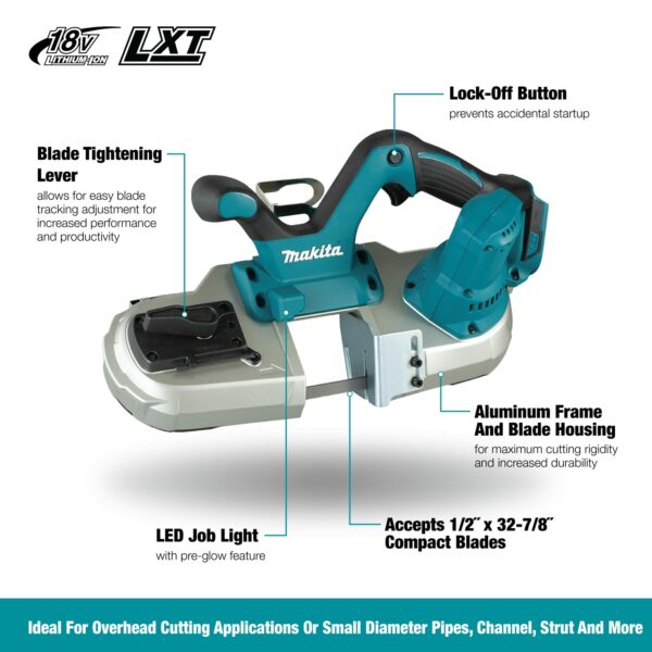Makita DPB182Z 18V Li-Ion LXT Portable Band Saw - Batteries and Charger Not Included