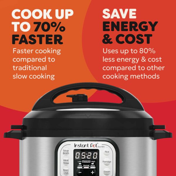 Instant Pot Duo 7-in-1 Multi-Cooker 3L - Brushed Stainless Steel, Small Pressure Cooker, Slow Cooker, Rice Cooker, Sauté Pan, Yoghurt Maker, Food Steamer Pot and Food Warmer, Dishwasher Safe