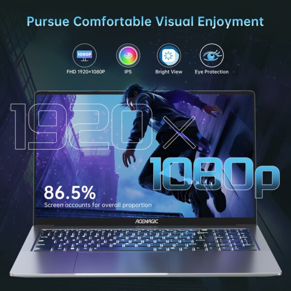 ACEMAGIC Newest Laptop Computer - 16.1'' FHD Display Laptop with AMD Ryzen 7 5700U Processor(beat i7-1265U), 16GB Ram DDR4x2 512GB SSD Notebook Computer with Backlit Keyboard, WiFi 6