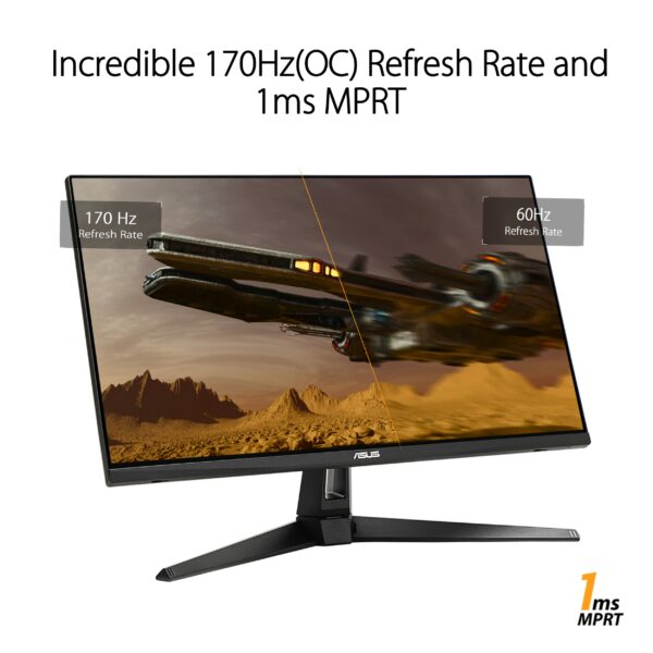 Asus TUF Gaming VG27AQA1A Gaming Monitor – 27 inch WQHD (2560 x 1440), 170Hz, Extreme Low Motion Blur™, Freesync Premium™, 1ms, Shadow Boost, HDR,