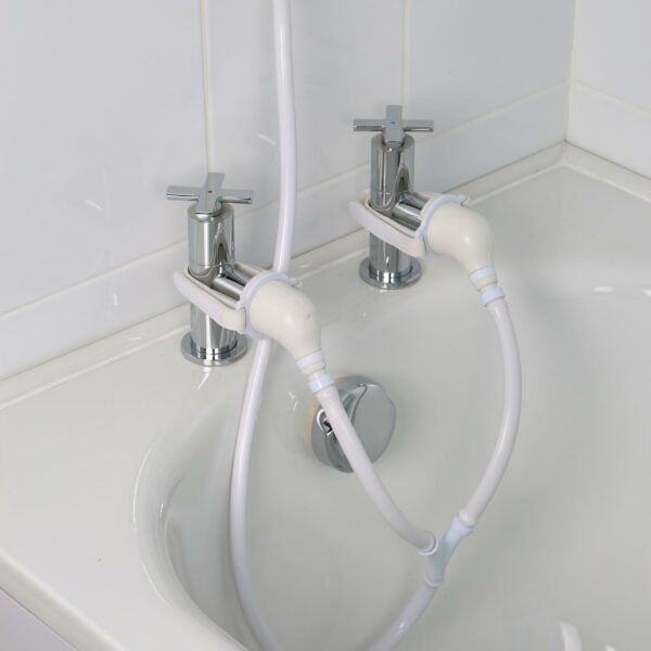 Croydex Secura Shower Head and Hose - Easy Install Push On Shower Attachment for Bath Taps with 1750mm Hose Length