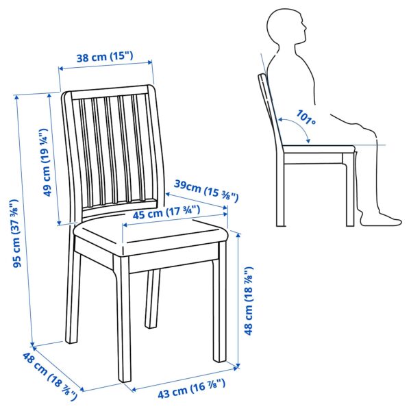 Ikea EKEDALEN chair, oak effect/Hakebo beige