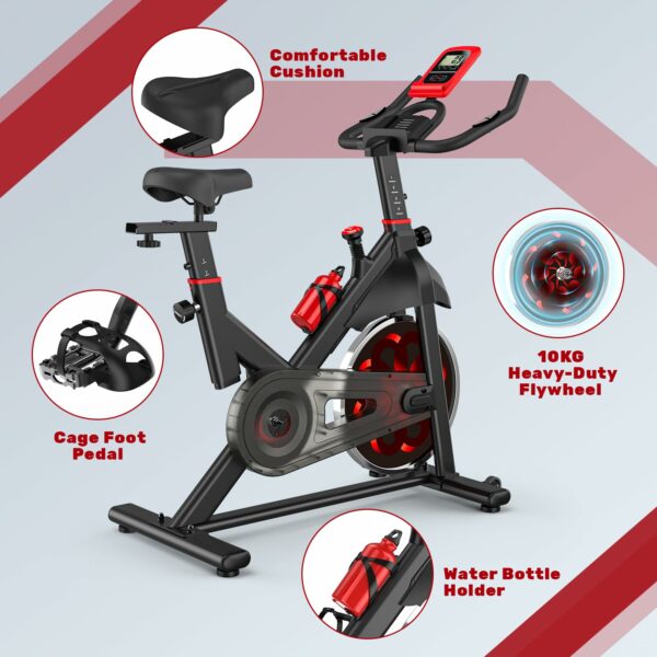 Jupgod X3 Magnetic Exercise Bike for Home Use, 12KG Flywheel Stationary Cycling Bike, LCD Monitor, Heart Rate Sensor, 80MM Steel Construction, 150KG Capacity