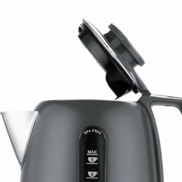 Dualit Domus Kettle | 1.5 L 3KW Jug Kettle | Grey | Dual Measuring Windows | Fast Boiling Kettle With Patented Sure Pour™ Technology | BPA Free Electric Kettles