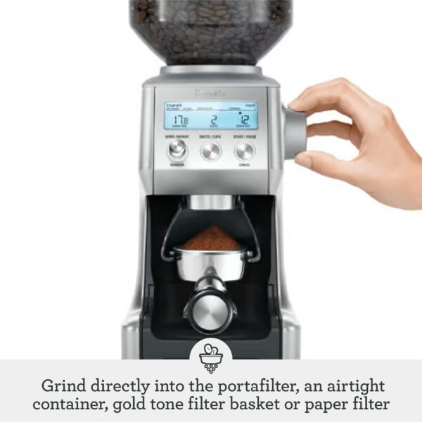 Sage - The Smart Grinder Pro - Conical Burr Coffee Grinder - Programmable, Automatic, Brushed Stainless Steel