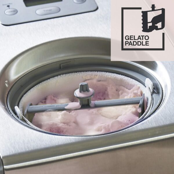 Cuisinart Ice Cream and Gelato Maker | Makes Ice Cream, Gelato, Sorbet, Frozen Yoghurt in 40 Mins | Homemade desserts | Easy to use at home | No Need to Pre-Freeze Bowl | Stainless Steel | ICE100BCU