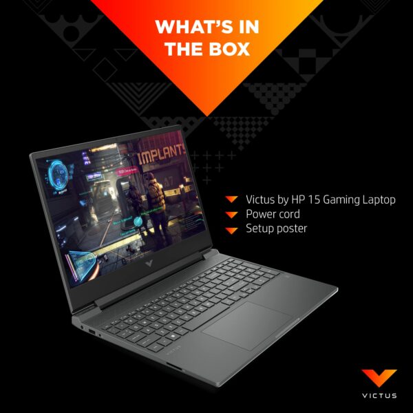 HP Victus Gaming Laptop 15-fb0020na Bundle with HyperX Pulsefire Mouse & HyperX Cloud Stinger Headset | AMD Ryzen 5-5600H | Radeon RX 6500M |8GB RAM | 256GB SSD | 15.6” FHD | Windows 11 Home |Black