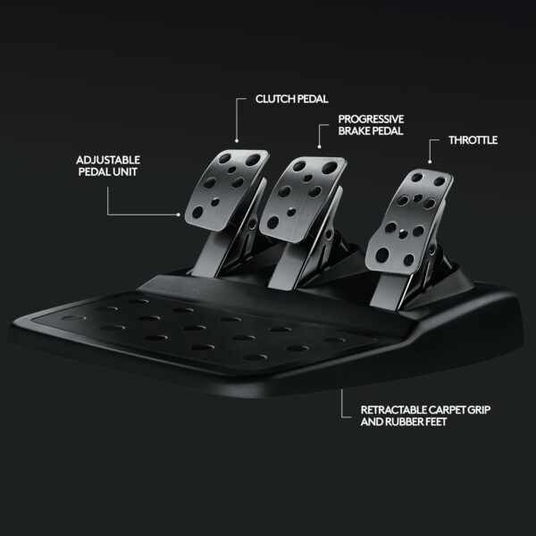 Logitech G29 Driving Force Racing Wheel and Floor Pedals, Real Force Feedback, Stainless Steel Paddle Shifters, Leather Steering Wheel Cover for PS5, PS4, PC, Mac, Black