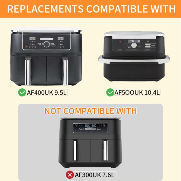 GWYXC Air Fryer Grill Pan for Ninja Foodi AF400UK 9.5L 6 in 1 AF500UK 10.4L 7 in 1 DualZone 2 Drawers Air Fryer, Replacement Air Fryer Crisper Plate Grill Plate Tray Accessories, Dishwasher Safe
