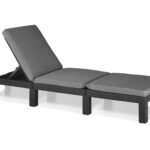Allibert by Keter Daytona Deluxe Outdoor Garden Sun lounger - Graphite with Grey Cushions
