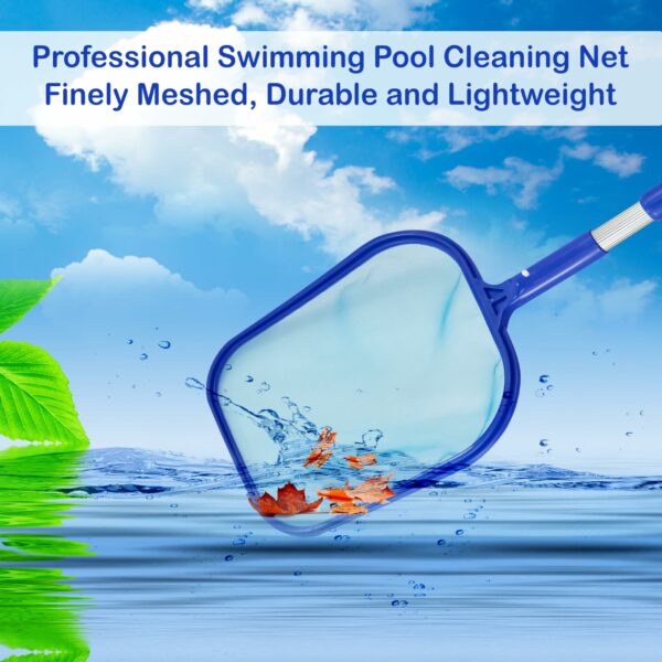 Crystals Pool Skimmer Net - Swimming Pool Cleaning Net with Extendable Telescopic Pole - Fine Mesh Pond Skimmer for Fountain Tubs Spa Fish Tank