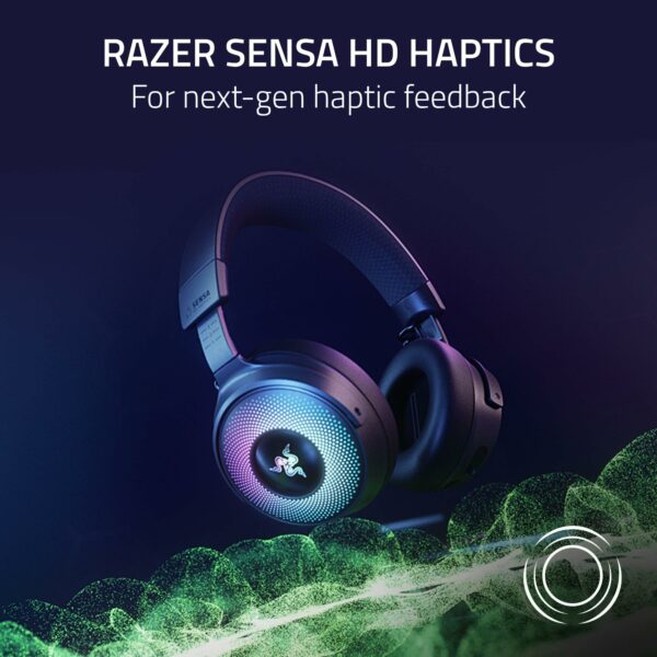 Razer Kraken V4 Pro - Wireless Gaming-Headset with OLED Control Hub - Sensa HD haptics - TriForce 40mm Drivers - HyperSpeed & Bluetooth - THX Spatial Audio | Black
