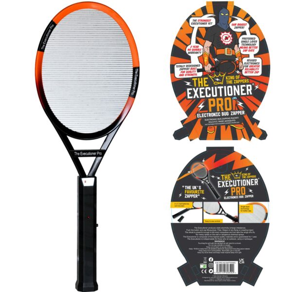 The Executioner Pro Fly Zapper Mosquito, Wasp, Bug, Insect Killer Swatter Electric Fly Zapper Racket Single Layer for Efficient Zapping Indoor Outdoor
