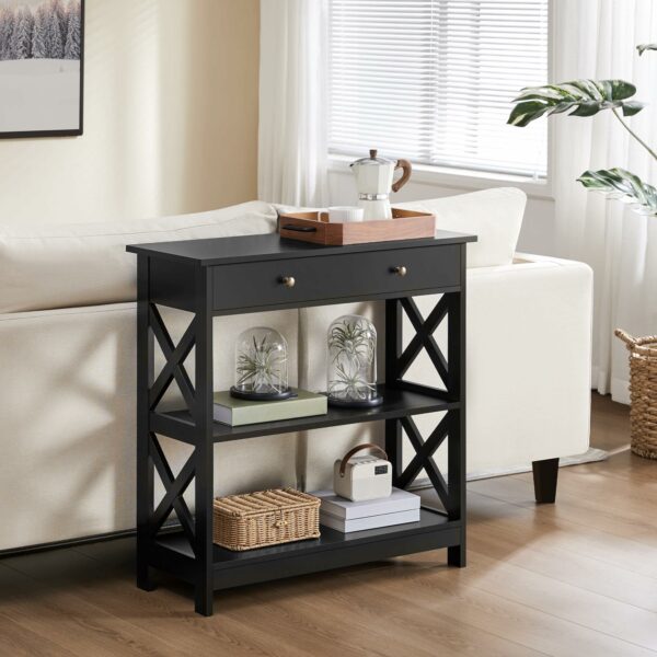 Yaheetech Console Table for Hallway, Slim Entryway Table with Drawer  Shelves, Wood Sofa Table for Small Space