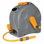 HOZELOCK - 2-in-1 Compact Hose Reel 25m : Portable or Wall-mounted Plastic Reel, Easy Rewind Function, Supplied with Nozzle, Fittings and Fixings [2415R0000]