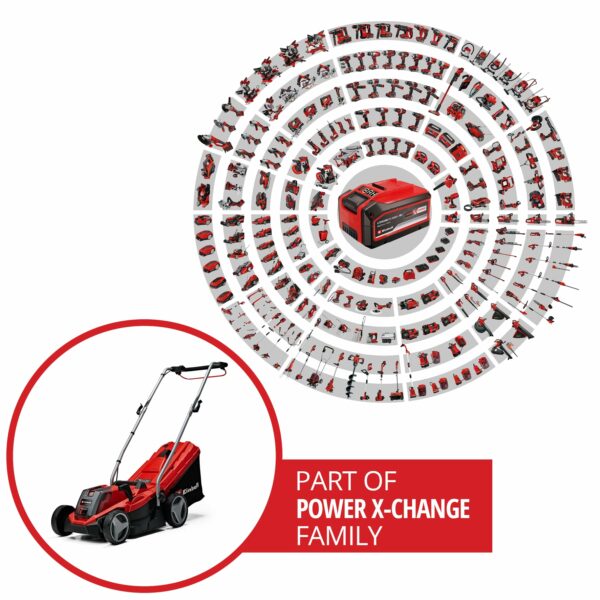 Einhell Power X-Change 18/33 Cordless Lawnmower - 18V, Brushless Motor, 33cm Cutting Width, 30L Grass Box, 5 Cutting Heights - GE-CM 18/33 Li Solo Battery Lawn Mower (Battery Not Included)