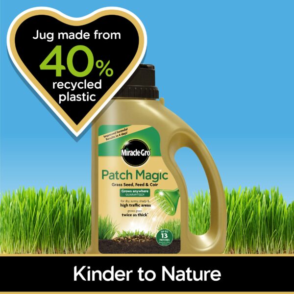 Miracle-Gro Patch Magic Grass Seed, Feed and Coir, 1015 g, Green