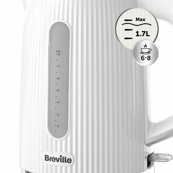 Breville Bold White Electric Kettle | 1.7L | 3kW Fast Boil | White & Silver Chrome [VKT257]