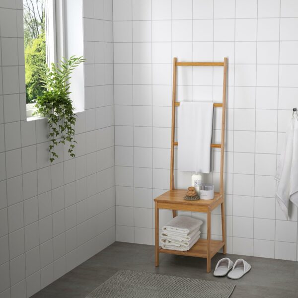 RÅGRUND towel rack chair 39x44x140 cm bamboo