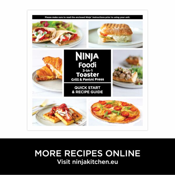 Ninja Foodi 3-in-1 Toaster, Grill & Panini Press with Flip Design, 7 Cooking Functions, 7 Toast Shades, Includes Panini Press, Bake Tray and Crumb Tray, Black ST200UK