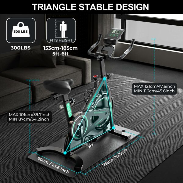 Micyox MX87 Magnetic Exercise Bike With 26lb Flywheel, Digital Monitor with Heart Rate Sensor, iPad/Phone Holder For Heavy People Home Use