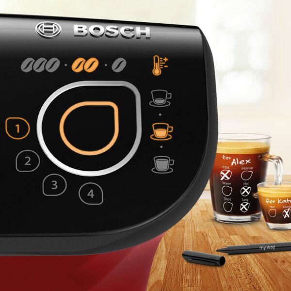 Tassimo Bosch My Way 2 TAS6503GB Coffee Machine, 1500 Watt, 1.3 Litre - Red