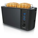 Arendo Frukost 4 slice long slot toaster, Double wall housing, with warming rack, 6 Browning settings, auto bread centring