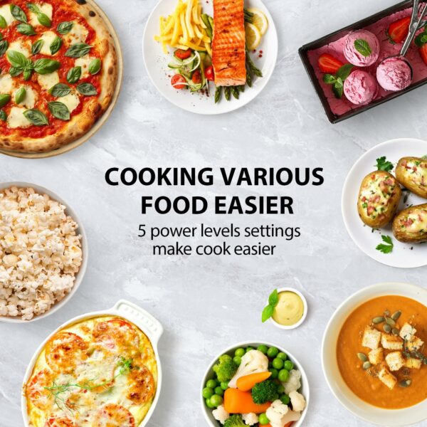 TOSHIBA 20 Liter 800W Manual Control Solo Small Microwave, Compact with 5 Power Levels, Automatic Defrost Function, Perfect for 9'' pizza, Clock and Timer, Easy Clean, White- MM-MM20P(WH)