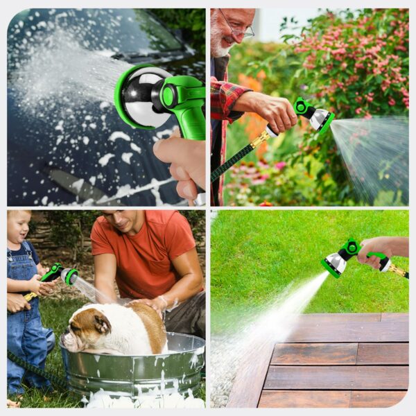 150FT Garden Hose, Expandable Water Hose with 10-Pattern Spray Nozzle, 3-Layer Latex No-Kink Flexible Water Hose Pipe