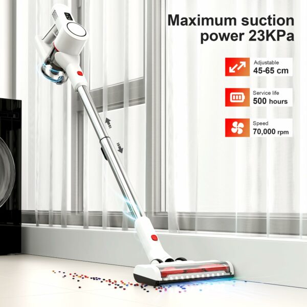 Syntecno Cordless Vacuum Cleaner Stick Vacuums - Electric Brooms Powerful Lightweight Vaccum Cleaners Upright Handheld