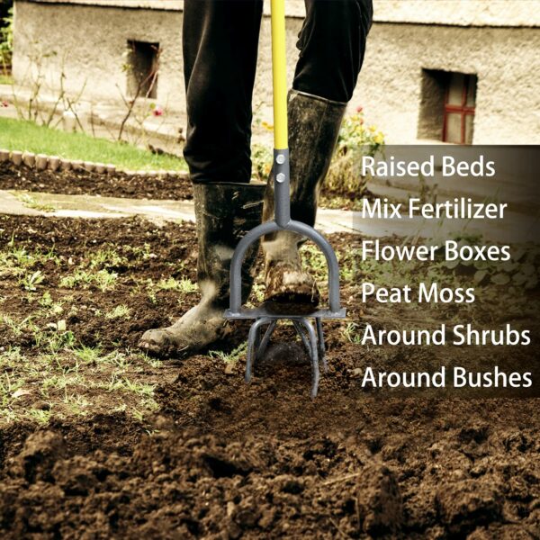 Jardineer Garden Twist Tiller Manual, Garden Twist Cultivator with Steel Shaft, Durable Garden Claw Cultivator, Ideal Gardening Hand Twist Tiller Tool