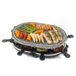 Giles Posner EK1872G Electric Stone Raclette Grill - Indoor Tabletop 8 Person Raclette, Removable Stone Grill Hot Plate