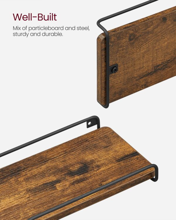 Vasagle Floating Shelves, Set of 2, L-Shaped Corner Shelves for Wall, Corner Wall Shelf, Industrial Style