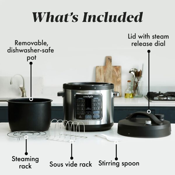 Crock-Pot Turbo Express Pressure Multicooker | 14-in-1 Functions | Slow Cooker, Steamer, Pressure Cooker & More | 5.6L (6+ People) | Energy Efficient | [CSC062] Black