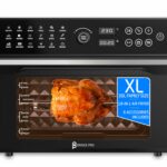 BridgePro 30L Digital Air Fryer Oven With Rotisserie Full Accessory Set - XL Family Sized 18 in 1 Dual Cook Smart Dial 360° Hot Air Circulation Time & Temp Controlled Fast Cooking 1800W