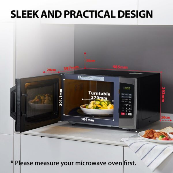 Toshiba 800w 23L Microwave Oven with Digital Display, Auto Defrost, One-touch Express Cook with 6 Pre-Programmed Auto Cook, and Easy Clean - Black - ML-EM23P(BS)