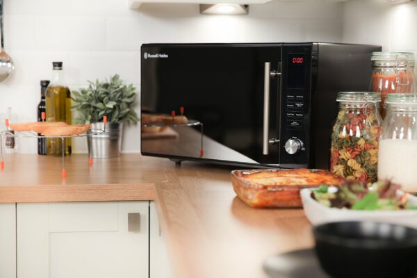 Russell Hobbs RHM3003B 30L Digital 900W Stainless Steel, Glass Combination Microwave, Black