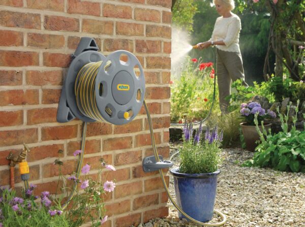 HOZELOCK 2420 30 Meters Compact Wall Mounted Hose Reel with HOZELOCK Hose Guide